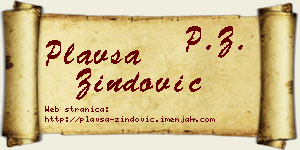 Plavša Zindović vizit kartica